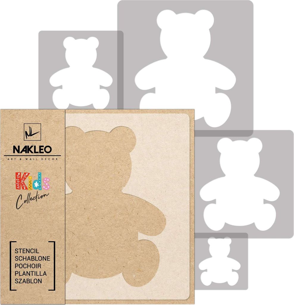 Schablonen Malen für Kinder, 5 Stück Set 9x9 cm bis 34x34 Produktbild 