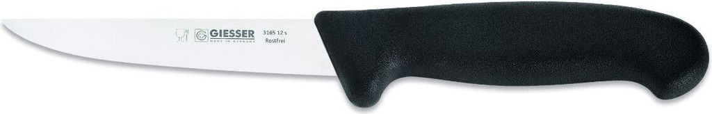 Giesser Messer Ausbeinmesser Schlachtmesser gerade Klinge stark - 12 cm, Schwarz