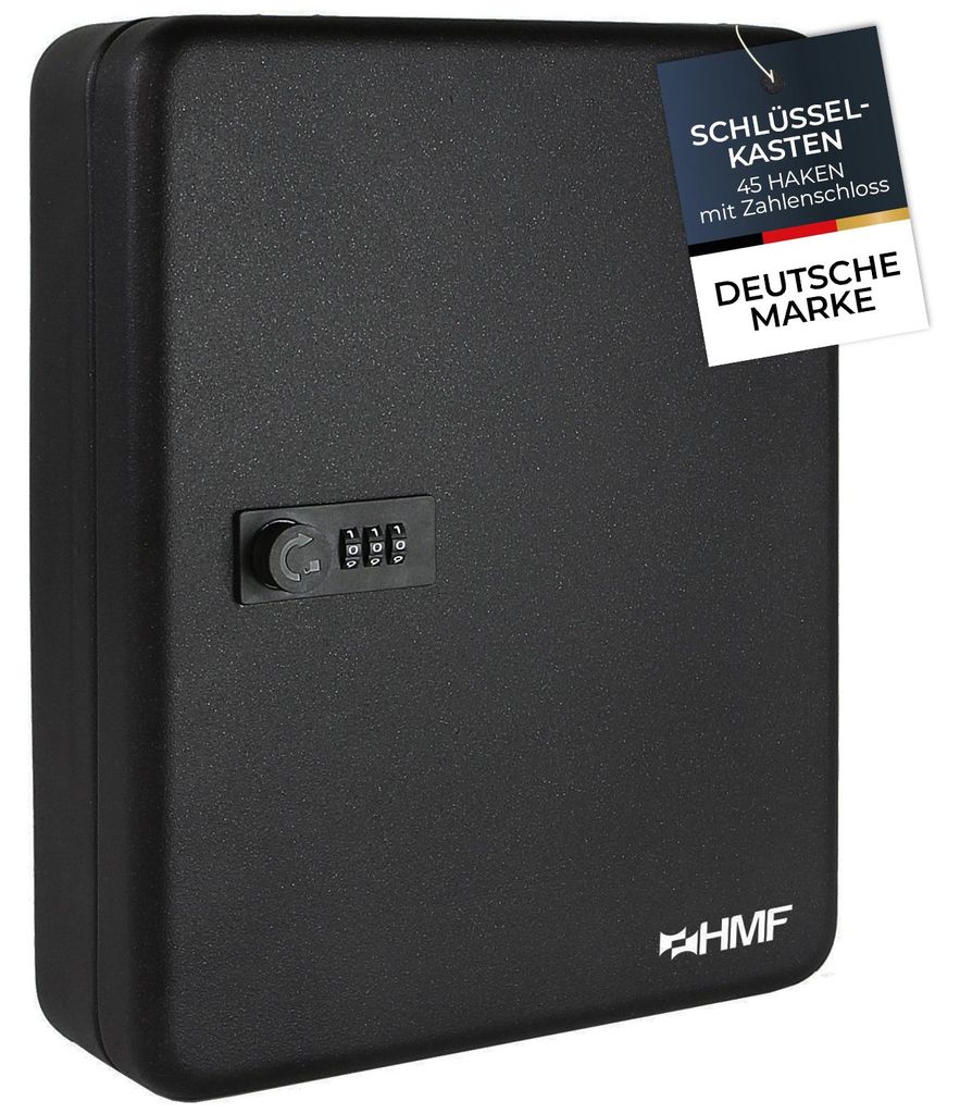 Schlüsselkasten mit 45 Haken von HMF in Schwarz