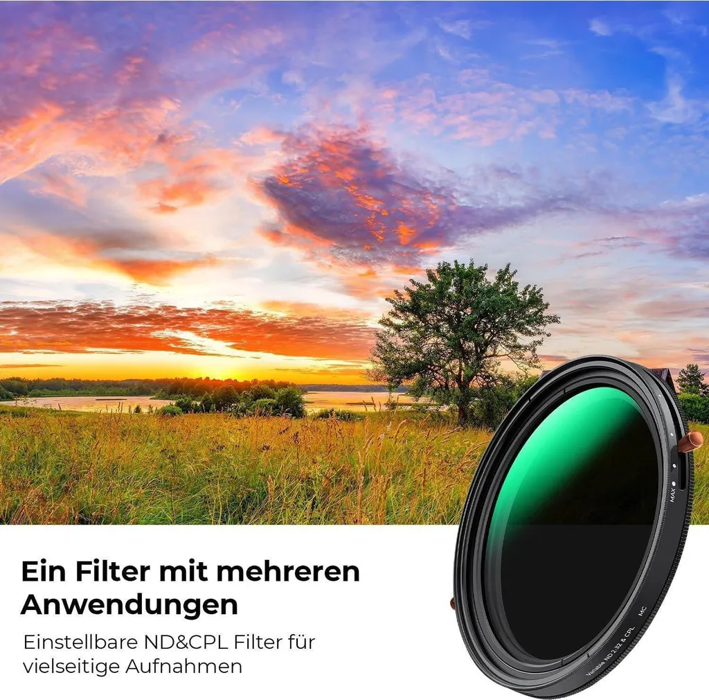 Filtre 55mm ND CPL 2-en-1 Multicouche avec Réduction de Reflets Pro - 3