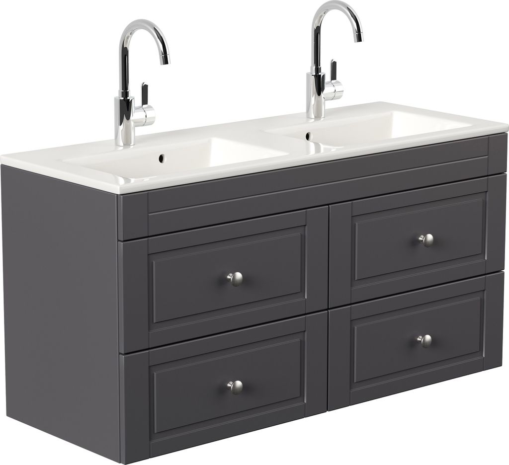 Badmöbel Helios Cottage Doppel-Waschbecken SoftClose Produktbild 