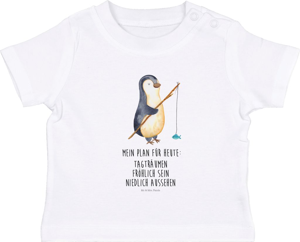 Mr. & Mrs. Panda Babyshirt Pinguin Angler 12. - 18. Monat - Weiß - Geschenk, Angel, Kleinkind Shirt, Motiviert, Urlaub, Hobby, Neustart, Baby, , T...