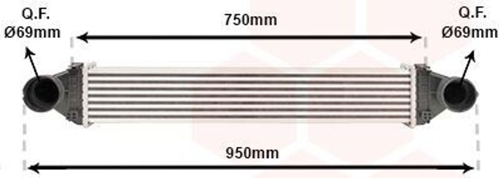 VAN WEZEL 30004368 Ladeluftkühler LLK passend für MERCEDES-BENZ A-Klasse (W169) Turbo Intercooler