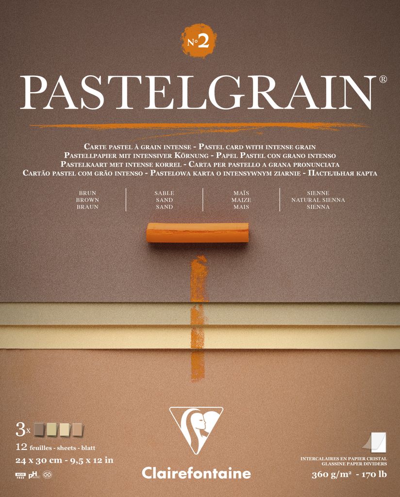 Clairefontaine Block PastelGrain n°2 24x30 cm 12 Blatt, 360g 976061C