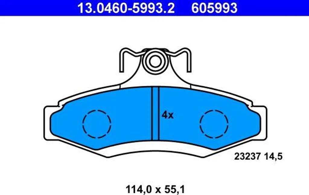 Plaquettes de Frein ATE 13.0460-5993.2 Haute Performance OE 96245179