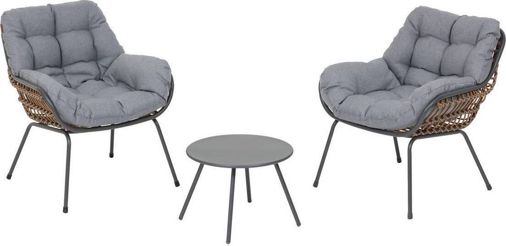 Duo-gartenmöbel "paopao" graphit aus epoxybehandeltem stahl Produktbild 