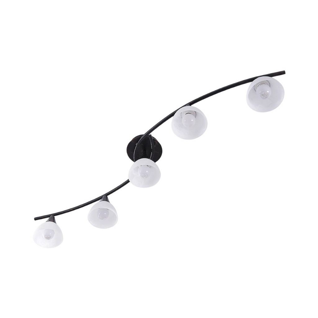 Lindby Deckenlampe Della, schwarz-gold, 110 cm, 5-flg., E14
