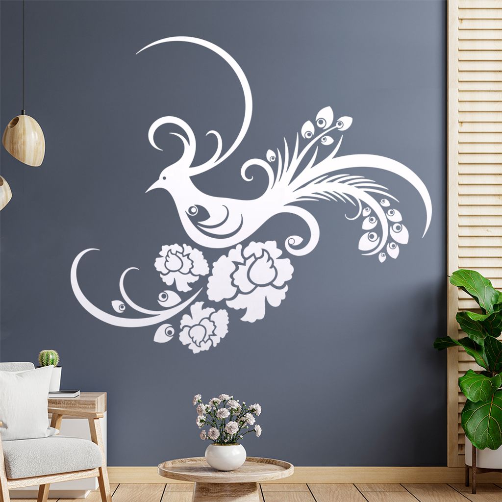 Fasan Ranke Tribal Wandtattoo in 6 Größen - Wandaufkleber Wall Sticker - Dekoration, Küche, Wohnzimmer, Schlafzimmer, Badezimmer