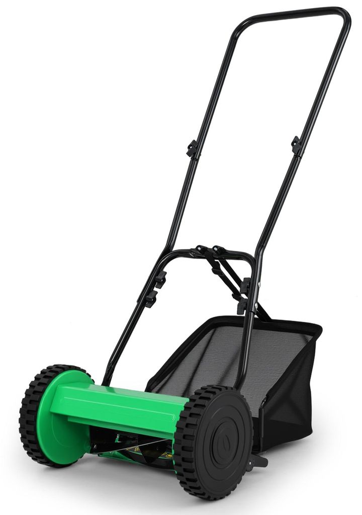 COSTWAY Spindelmäher, handgeführter Rasenmäher mit 30cm Schnittbreite, 18,5L Fangkorb & 15-40mm Schnitthöheneinstellung, Handrasenmäher mit 5 ...