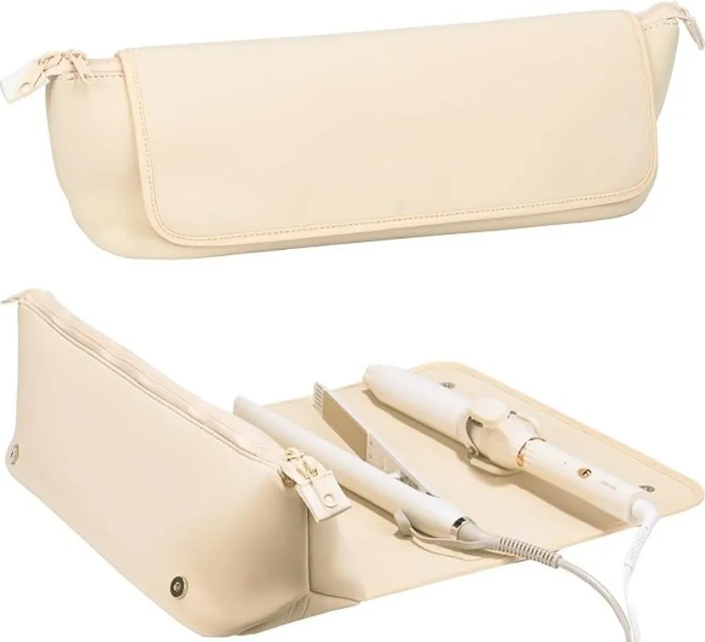 Custodia Piastra Capelli Beige INF Termoresistente | Accessorio Viaggio