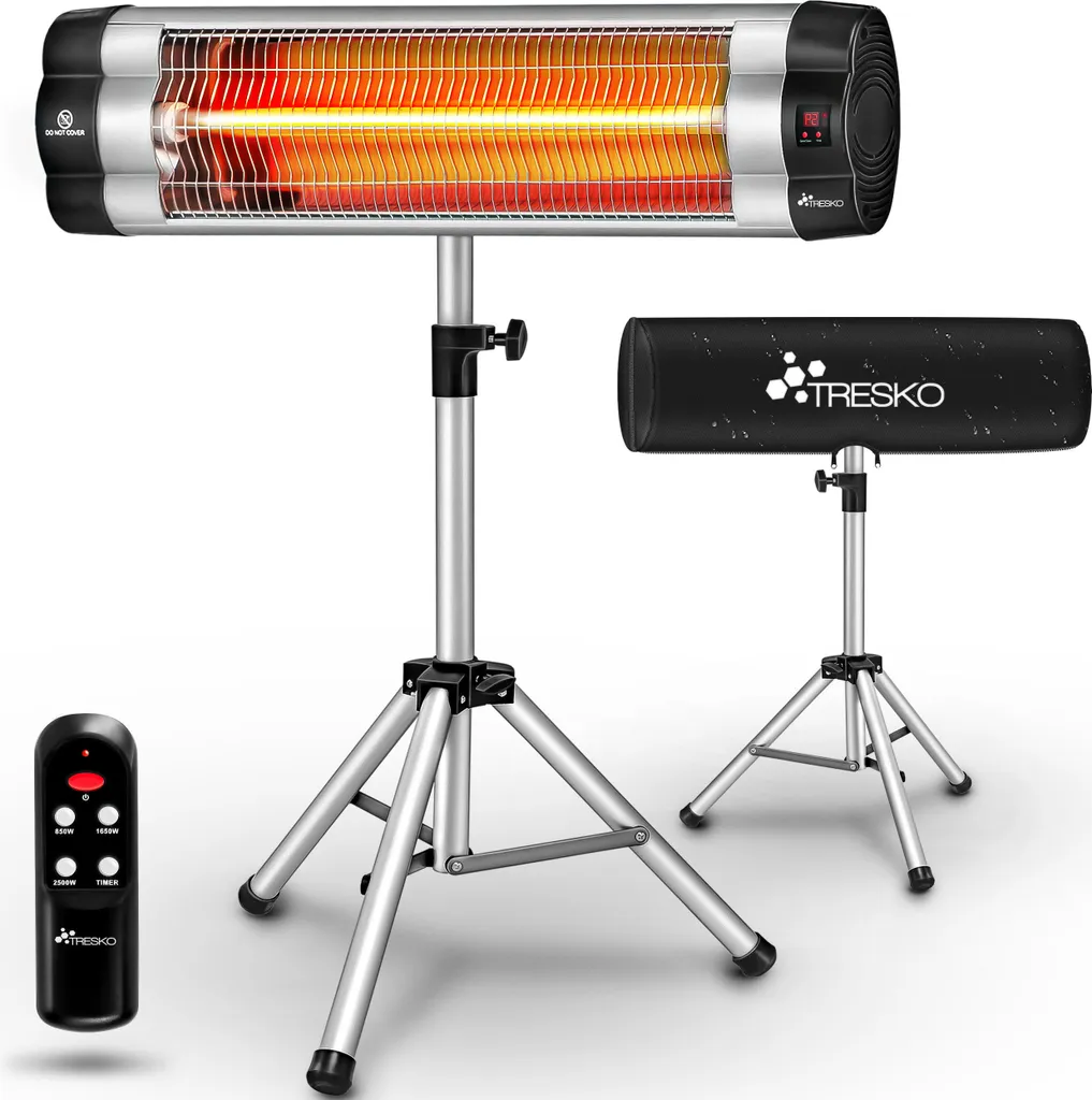 Chauffage radiant pour terrasse et extérieur avec mât télescopique
