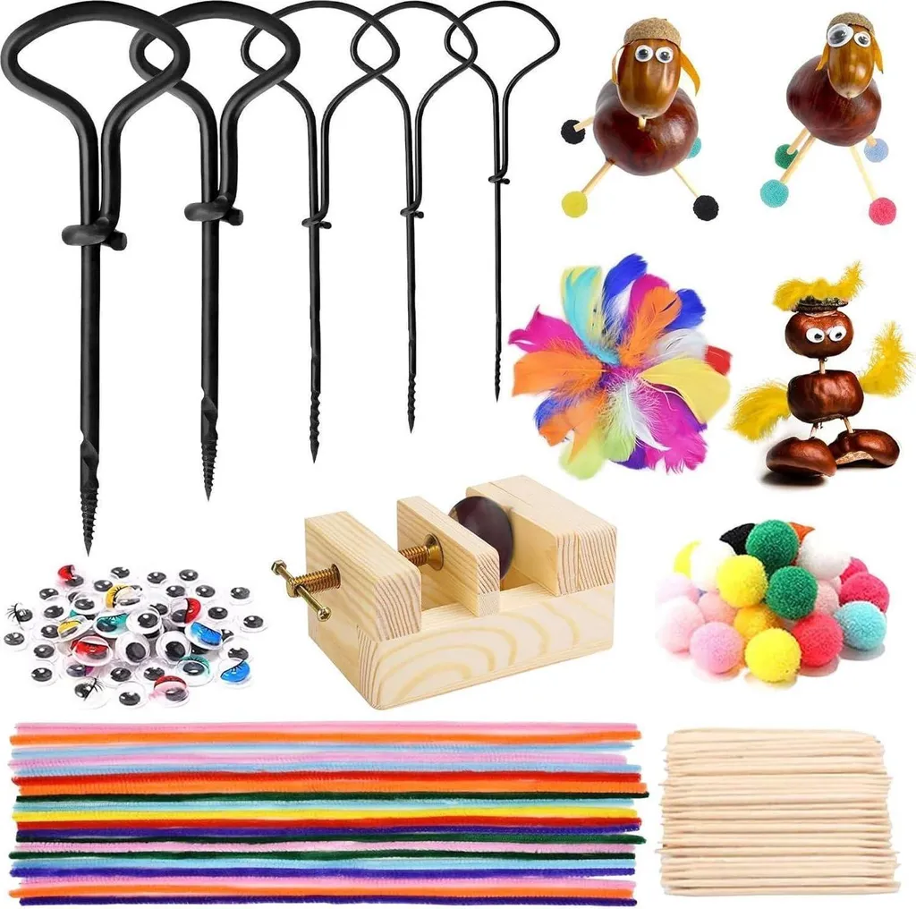 Perceuse de châtaignes Set enfants pour bricolage d'automne DIY