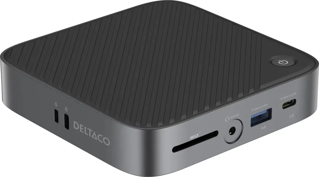Hub d'interface USB Type-C Deltaco : Station d'accueil multiprise