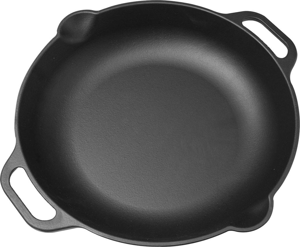 Victoria 31947 Paellapfanne Emaillierte Gusseisen, Induction 33cm,Cast Iron Skillet ohne PTFE Schwarz