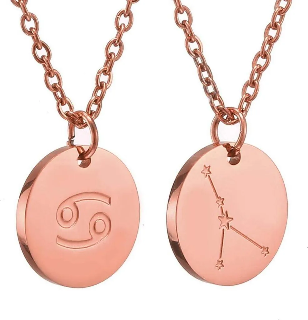 Catena con segno zodiacale Design dettagliato in oro