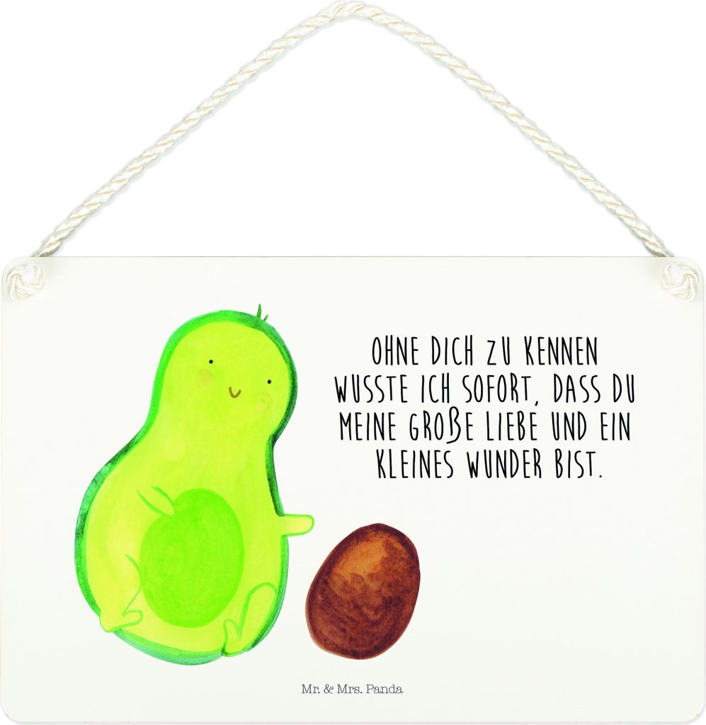 Mr. & Mrs. Panda Schild Avocado Kern rollt DIN A4 - Weiß - Geschenk, Avocados, Love, Wandschild, Schwanger, Türschild, sprüche, holzbild, Liebe,...