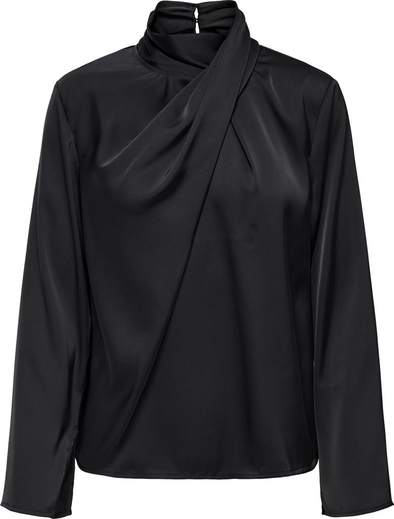 JDYROCKY L/S HIGH NECK TOP WVN Black M