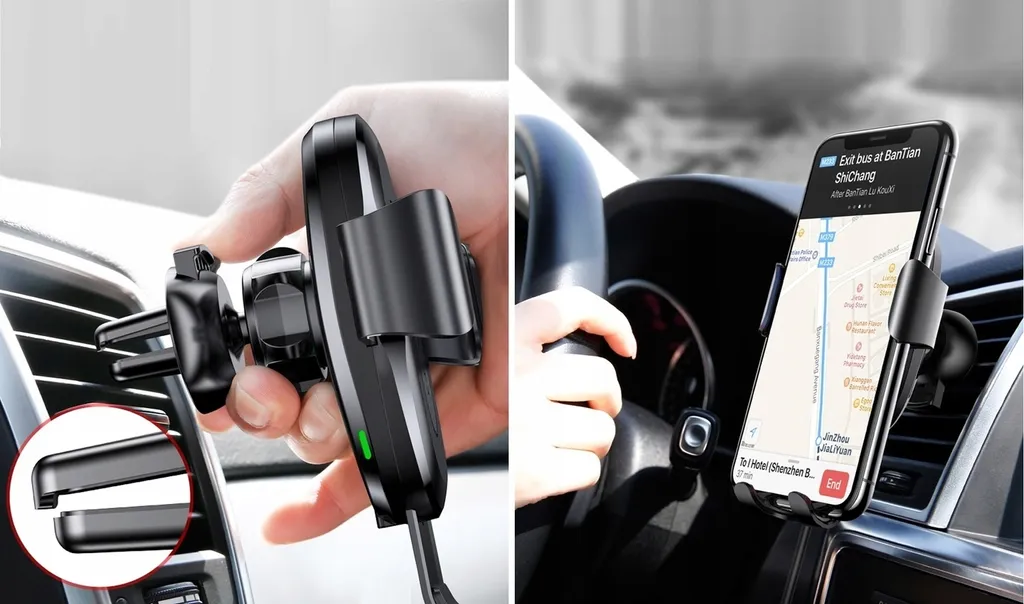 Support Téléphone Voiture Chargeur Induction Qi Baseus pour Aération - 27