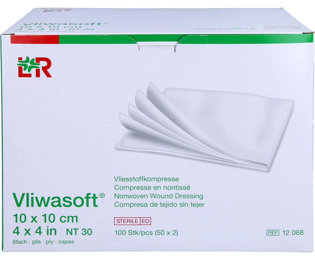 Vliwasoft Vlieskompresse 10x10cm, 50X2 St KOM Produktbild 