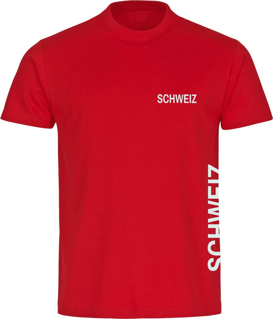 multifanshop Kinder T-Shirt - Schweiz - Brust & Seite, rot, Größe 164