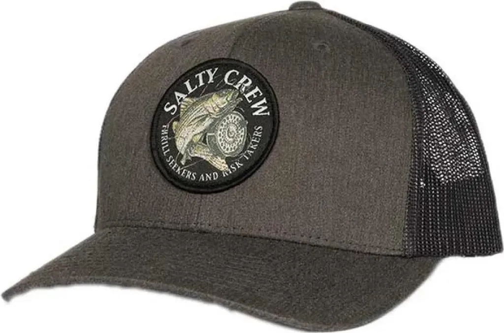 Salty Crew Casquette Grise Reel Fly Maille Respirante Réglage Snapback