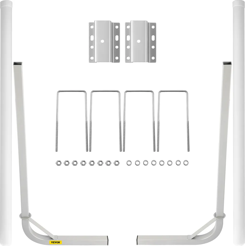 Guide de remorque bateau VEVOR 152 cm - 2 rails en acier avec PVC blanc