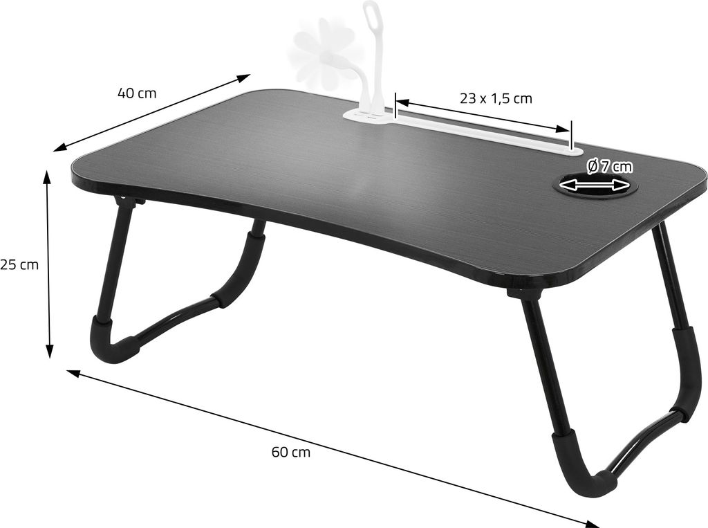 ML-Design Laptoptisch fürs Bett/Sofa, 60x40 cm, Schwarz, Produktbild 6
