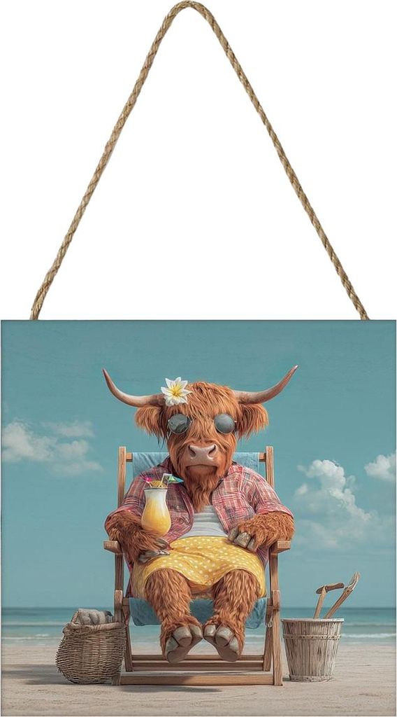 Pyramid International - "Highland Cocktail" Hochlandkuh Tafel PM12687 (Einheitsgröße) (Bunt)