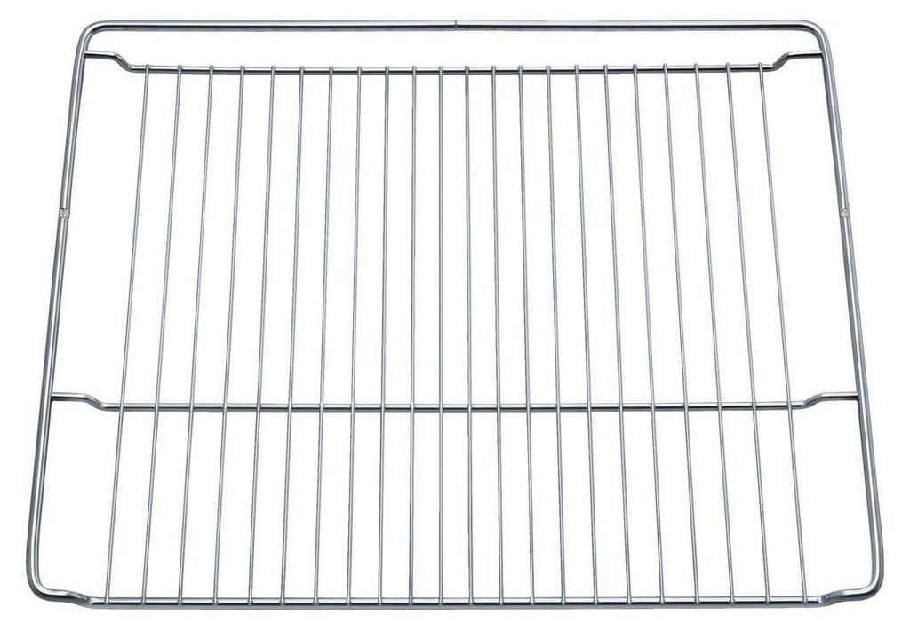 A metal oven rack on a white background.