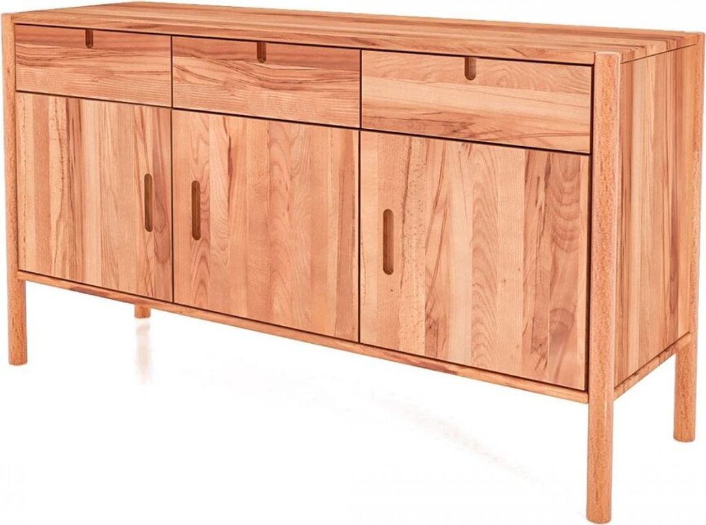 Kommode Zola Kernbuche massiv 142x79 cm mit 3 Schubladen und 3 Türen