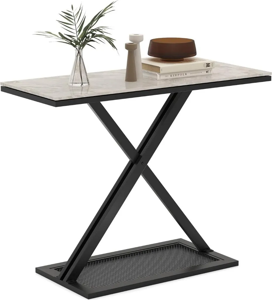 Table console design marbre et métal pour entrée ou salon