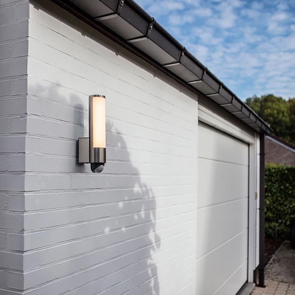 Lutec LED Sensor-Außenwandleuchte Leda Edelstahl Produktbild 