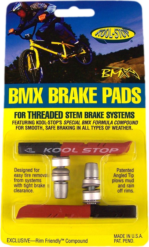 Kool-Stop dual Bremsschuhe BMX Brake Pads V-Brakes Bremsbeläge schwarz salmon