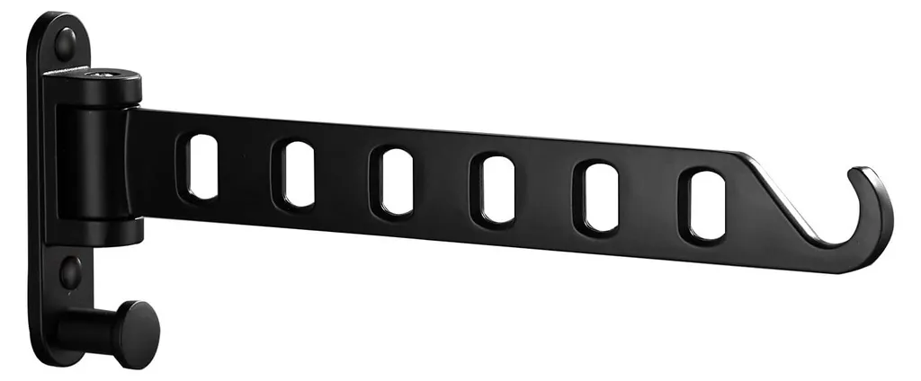 Rangement buanderie suspendu noir mat pour sécher le linge au mur