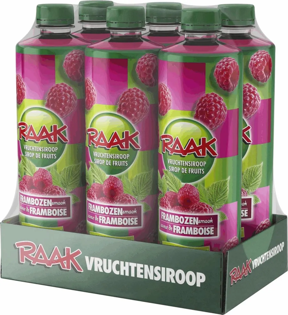 Sirop de framboise Raak pack de 6 bouteilles de 750 ml pour boissons