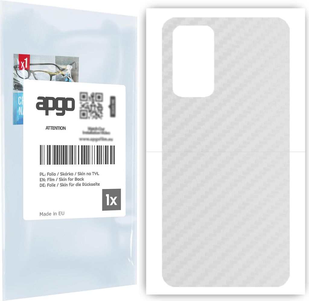 apgo Rückseite Schutzfolie für Xiaomi Poco M4 Pro 5G - Hinten Schutzfolie Carbon Transparent (durchsichtig), Rückseite Folie schützt vor Kratze...