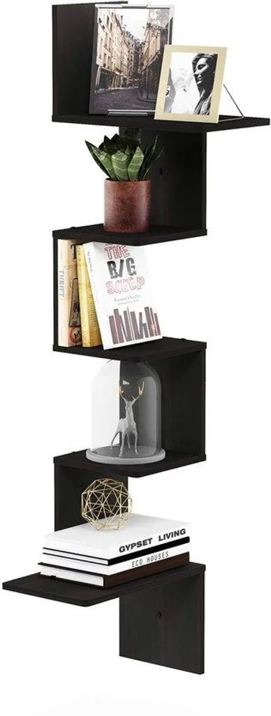 Étagère murale anti-encombrement 5 niveaux espresso pour studio