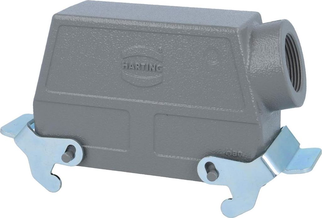 HARTING Han 24B Tüllengehäuse hoch, 1xPG21 seitlicher Kabelabgang, mit 2 Querbügeln Verschraubung PG21 Klemmbereich
