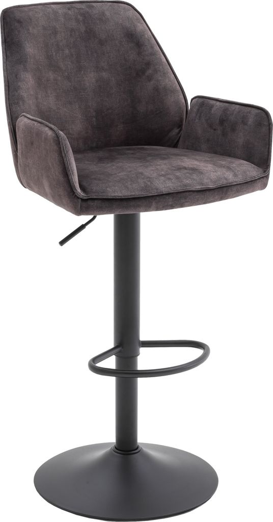 Barhocker OTTAWA BAR Barstuhl mit Armlehnen Velour Optik Produktbild