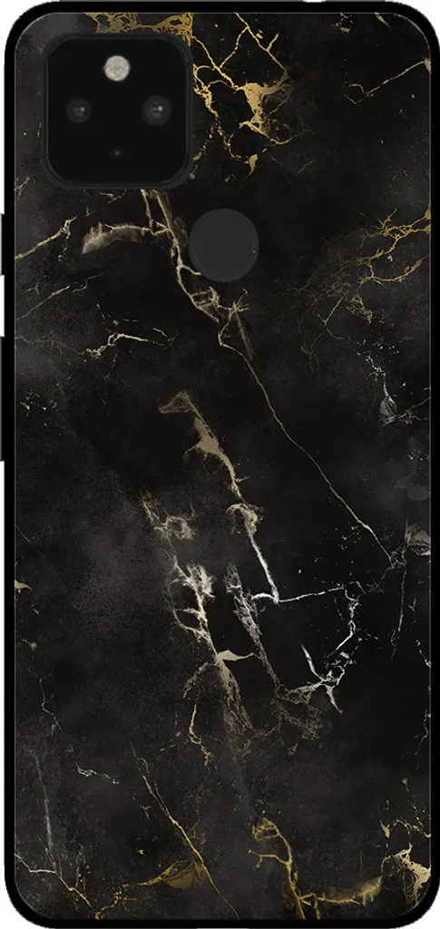 Smartphonica Custodia per Google Pixel 4A 5G con stampa in marmo - Custodia posteriore in TPU con design in marmo - Nero