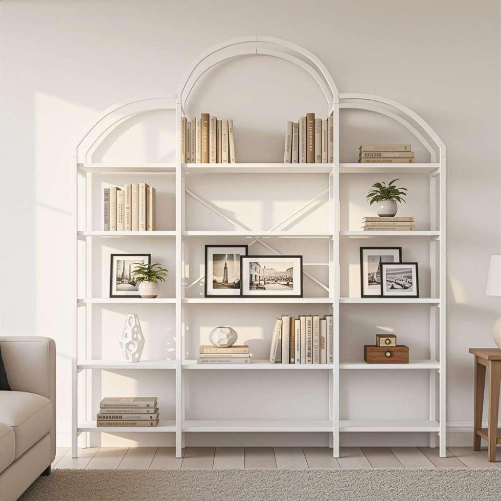 Modernes Bücherregal mit stabiler Stahlstruktur, minimalistisches Design, einfache Montage, gold-weißer Look, perfekte Deko - Maße: 160 x 29.5 x...