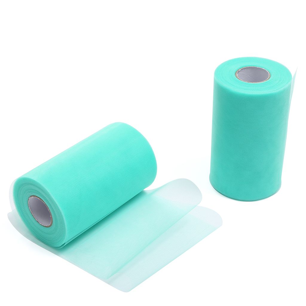 ZADAWERK Tüll - 15 cm x 45 m - Mint - 1 Rolle - Tisch-Deko - Hochzeit - Weihnachts-Tüll - Geschenk - Schleife - Schleier - Tutu - DIY Tüllrolle