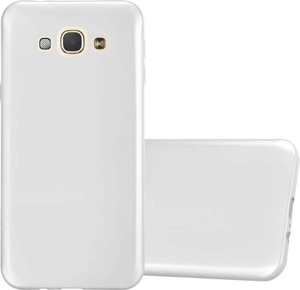 Cadorabo Schutzhülle für Samsung Galaxy A8 2015 Hülle in Silber Handyhülle TPU Silikon Etui Cover Case