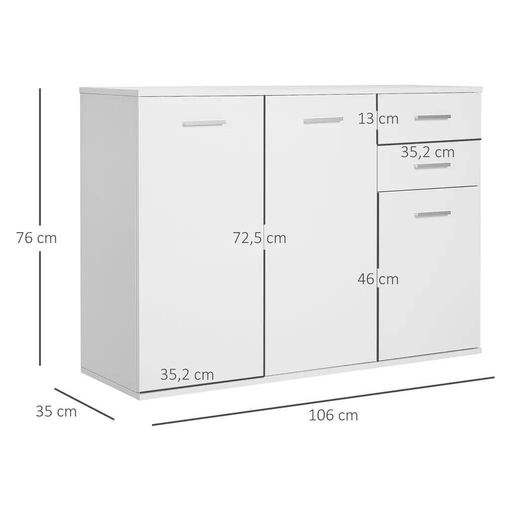 Commode de cuisine compacte pour micro-ondes et vaisselle blanche - 5