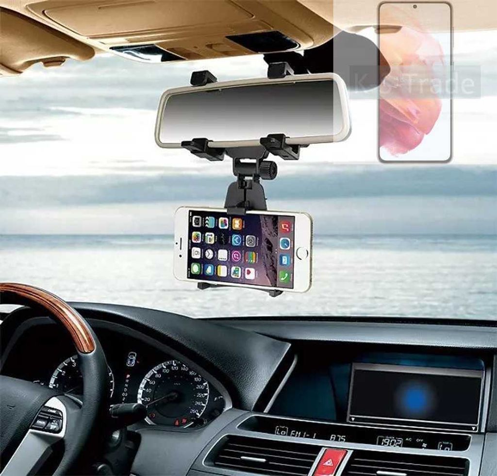 K-S-Trade Smartphone Halterung kompatibel mit Samsung Galaxy S21 5G SD888 Rückspiegel Halterung schwarz Auto Halterung KFZ Halter