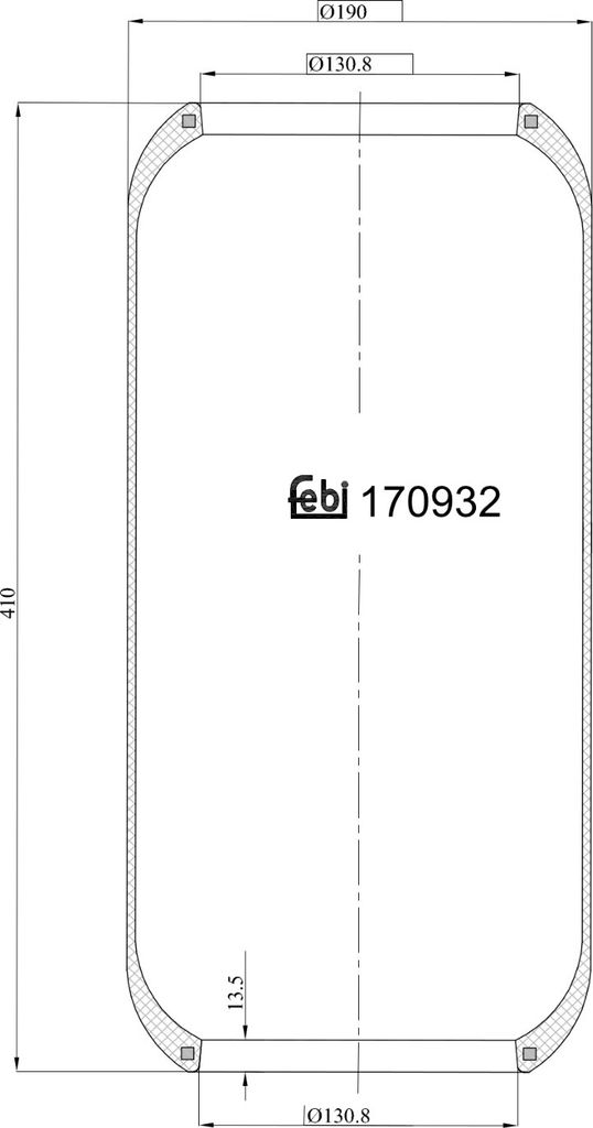 FEBI BILSTEIN Luftfederbalg 20921 Hinten Links Hinten Produktbild 