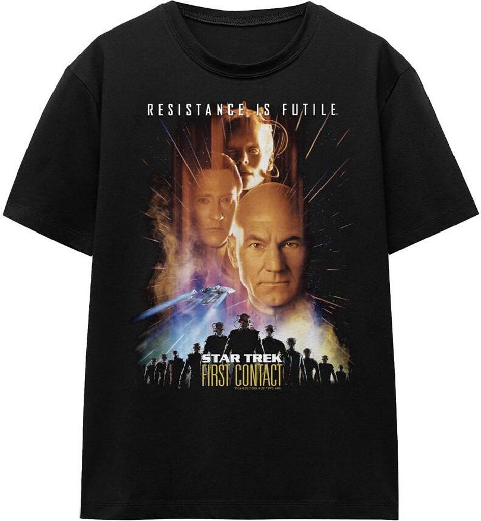 Star Trek - "First Contact" T-Shirt für Herren/Damen Uni TV16152 (XL) (Schwarz)