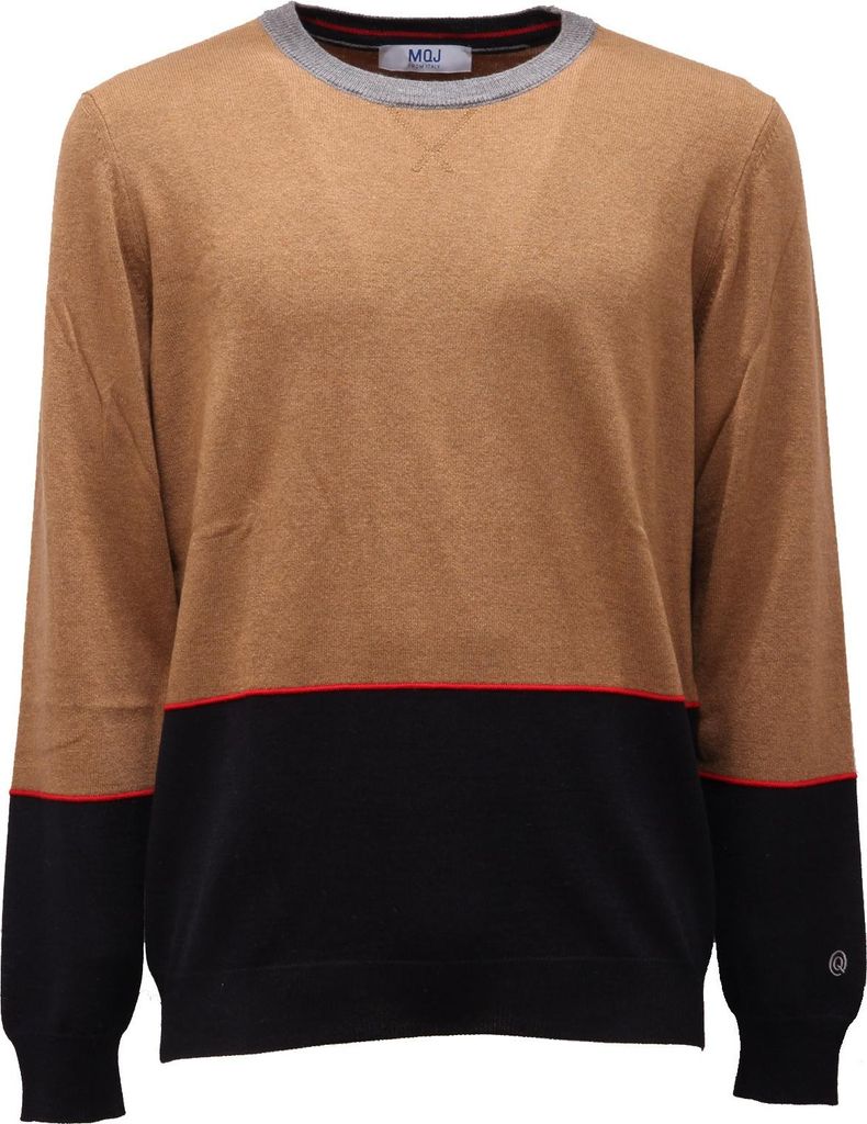 0501AG maglione uomo MQJ braun/dunkelblau Wollmischung Pullover Männer