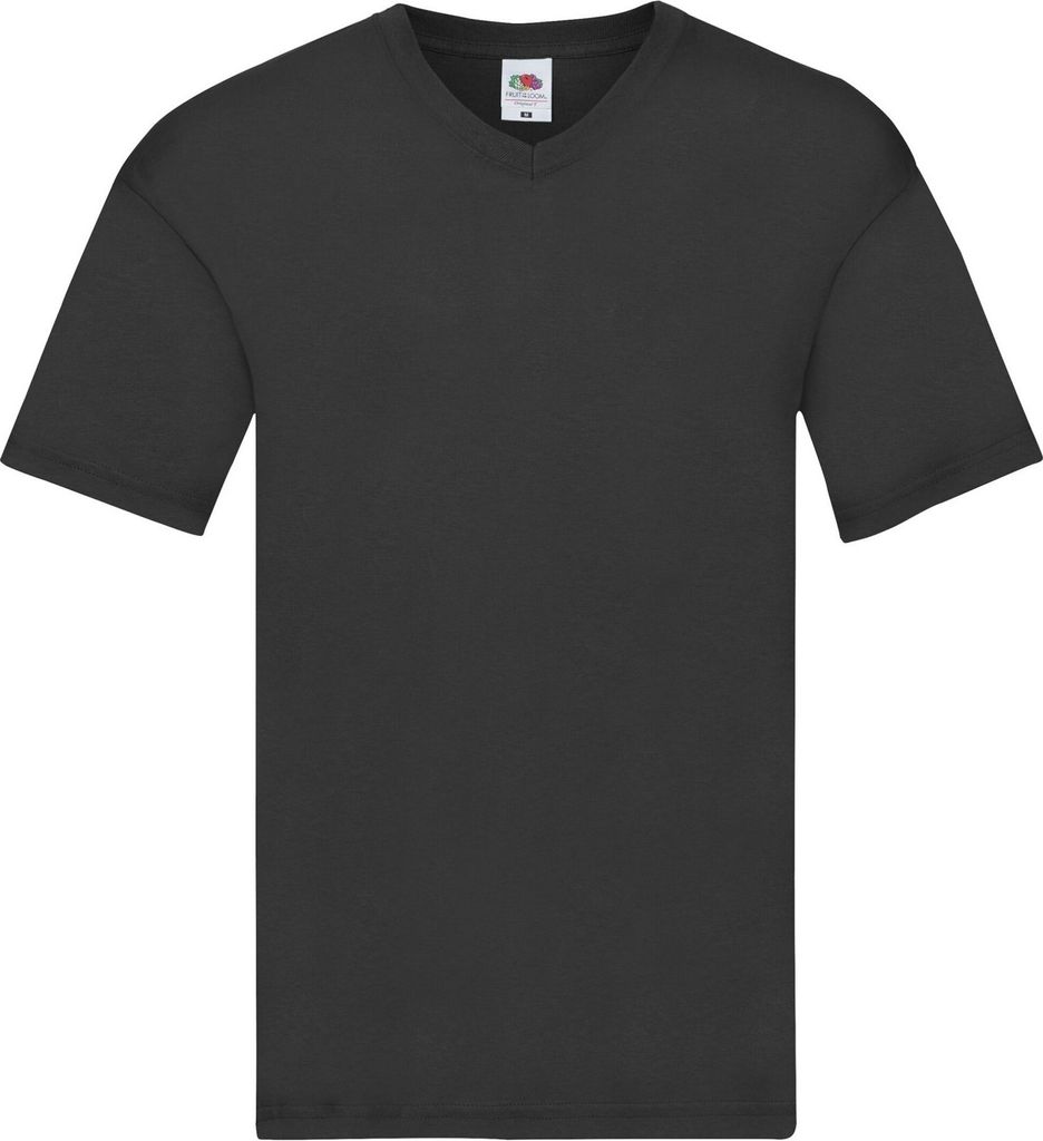 Fruit of the Loom - "Original" T-Shirt V-Ausschnitt für Herren BC5316 (M) (Schwarz)