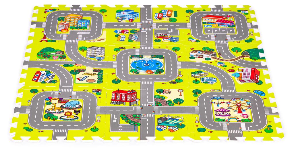 IPLAY 0395 Pěnové puzzle Město, 90,5 × 90,5 cm, 9 dílů Obrázek produktu 